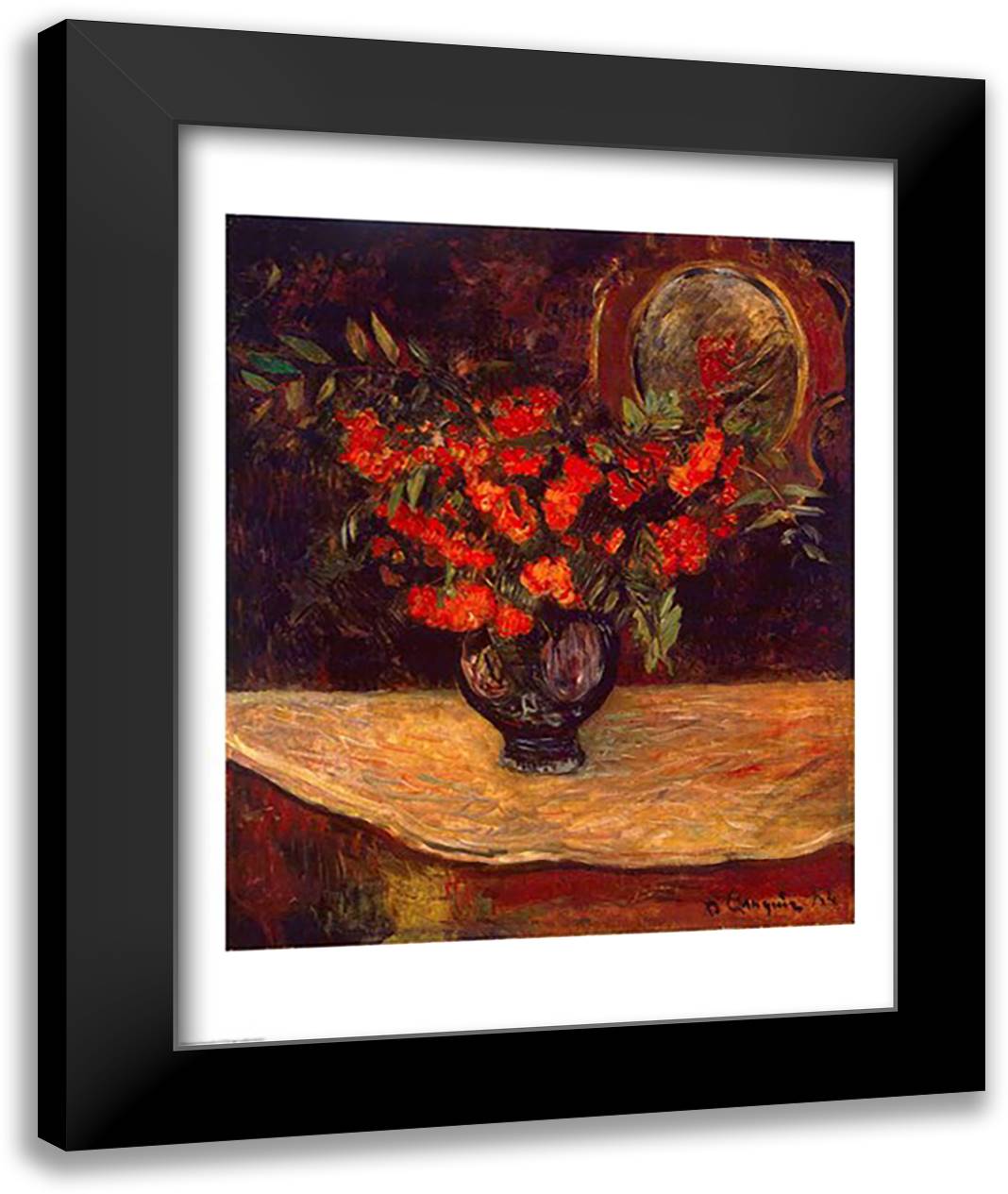 Bouquet, 1884 22x28 Black Modern Wood Framed Art Print Poster by Gauguin, Paul