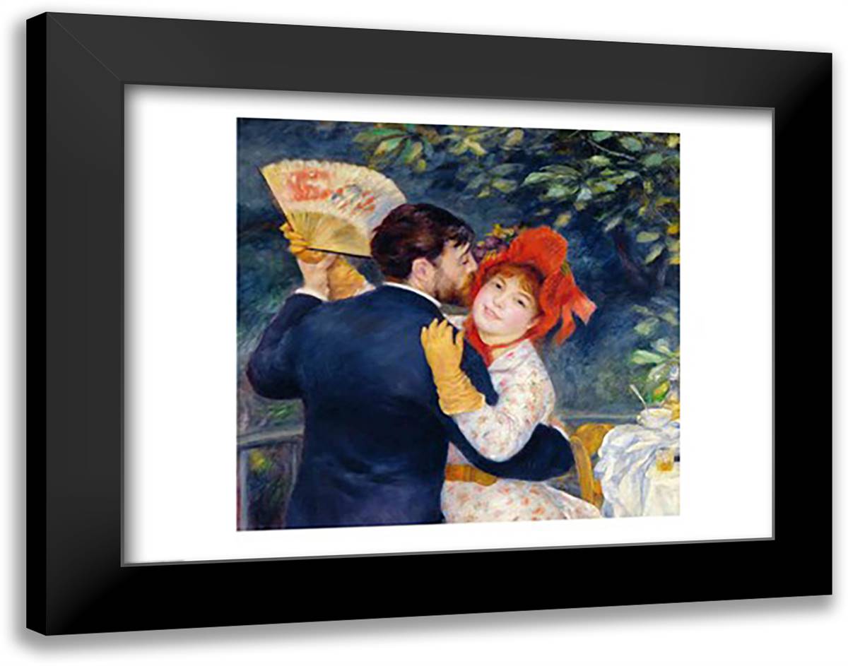 A Dance in the Country, 1883 28x22 Black Modern Wood Framed Art Print Poster by Renoir, Pierre-Auguste