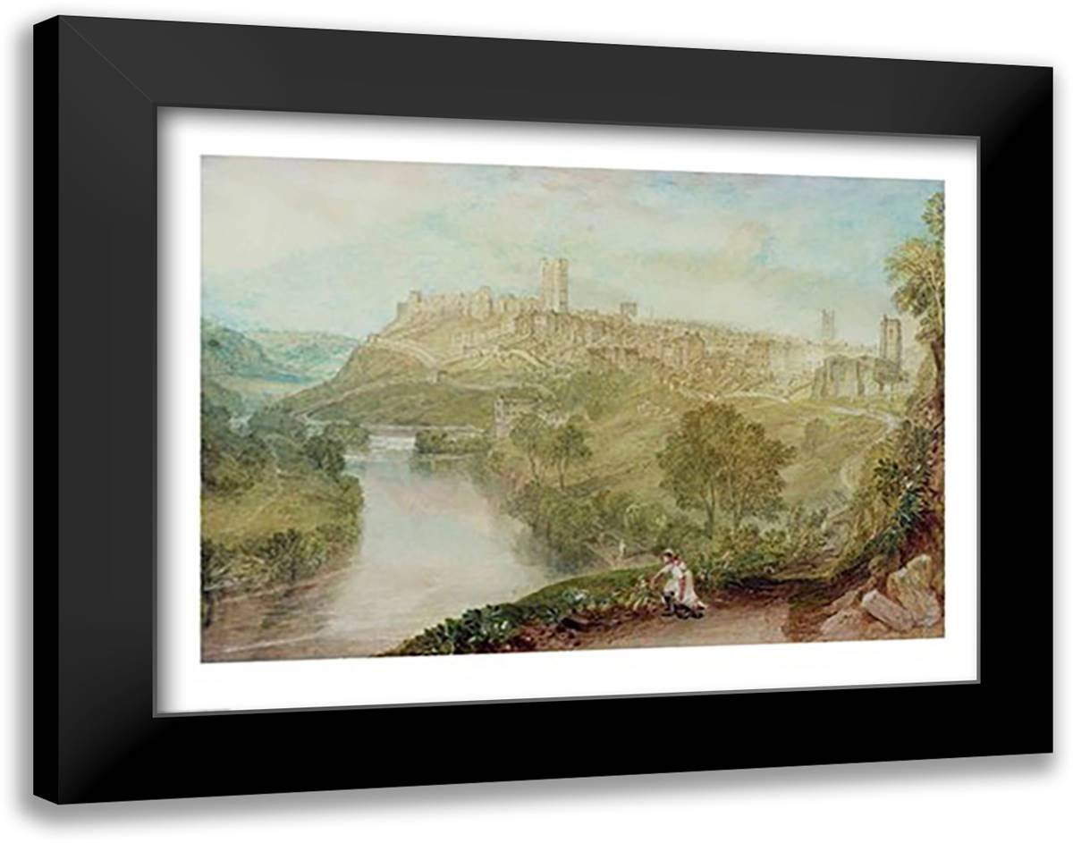 Richmond, Yorkshire 28x22 Black Modern Wood Framed Art Print Poster by Turner, J.M.W.