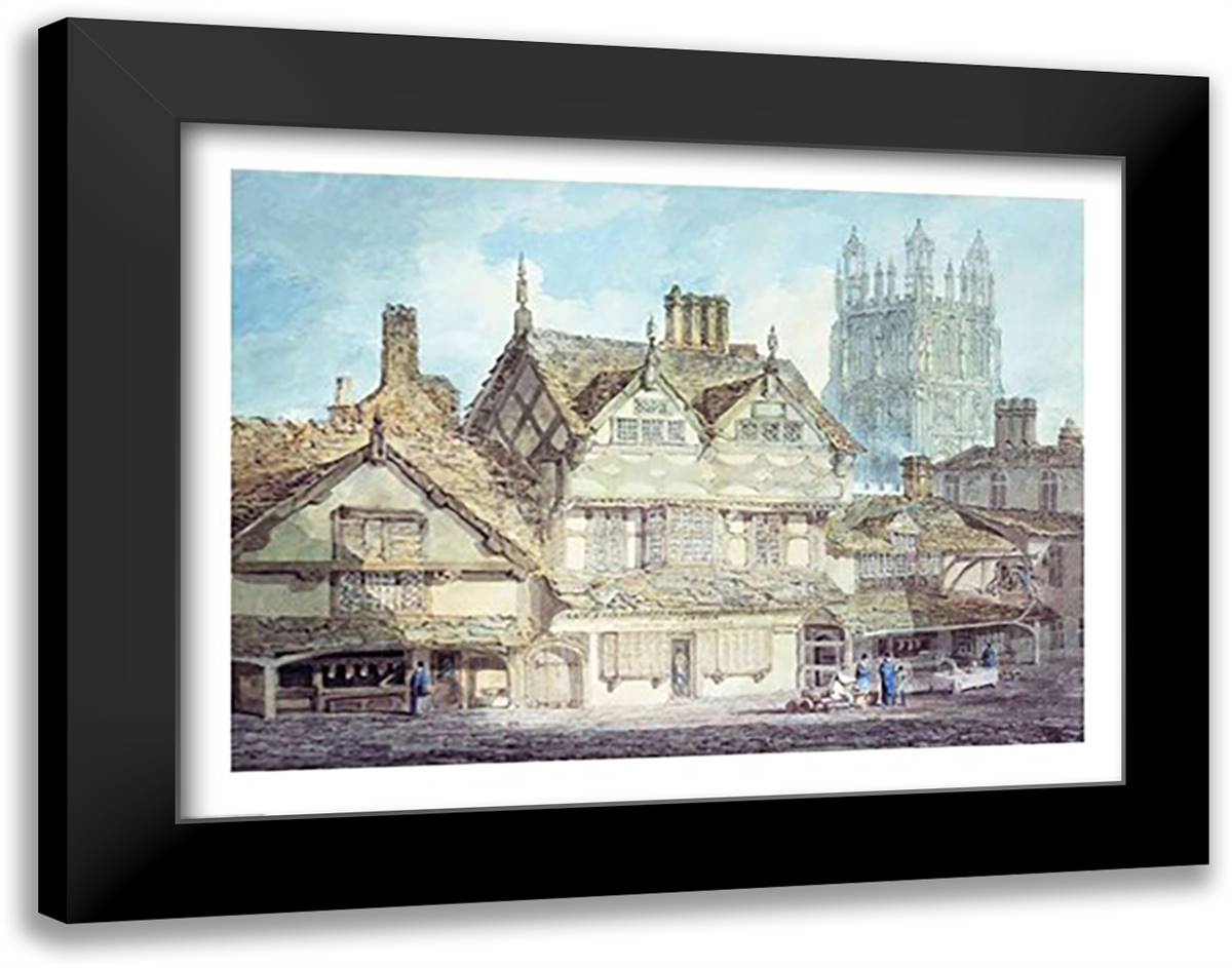 Wrexham, Denbighshire 28x22 Black Modern Wood Framed Art Print Poster by Turner, J.M.W.