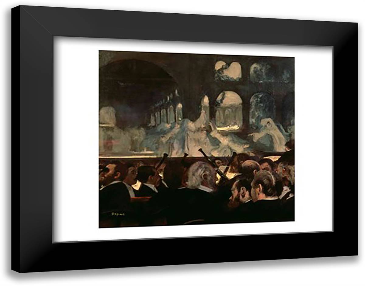 The ballet scene from Meyerbeer's opera 'Robert le Diable', 1876 28x22 Black Modern Wood Framed Art Print Poster by Degas, Edgar
