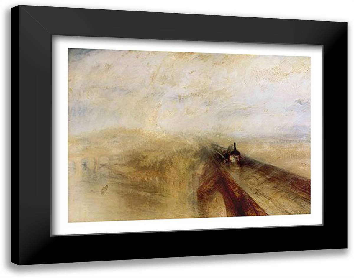 Rain Steam and Speed 28x22 Black Modern Wood Framed Art Print Poster by Turner, J.M.W.