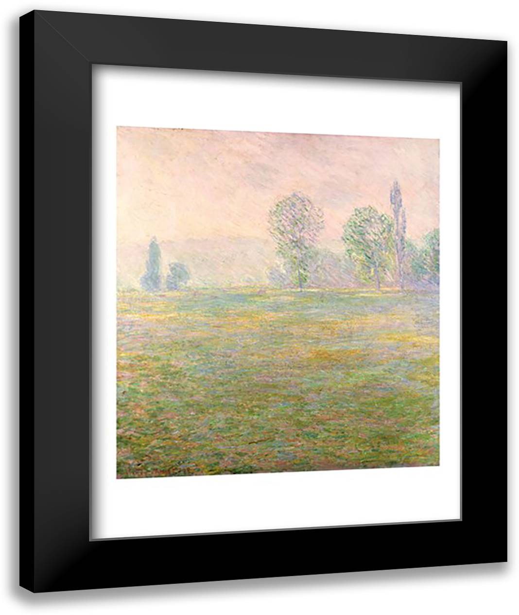 Meadows in Giverny, 1888 22x28 Black Modern Wood Framed Art Print Poster by Monet, Claude