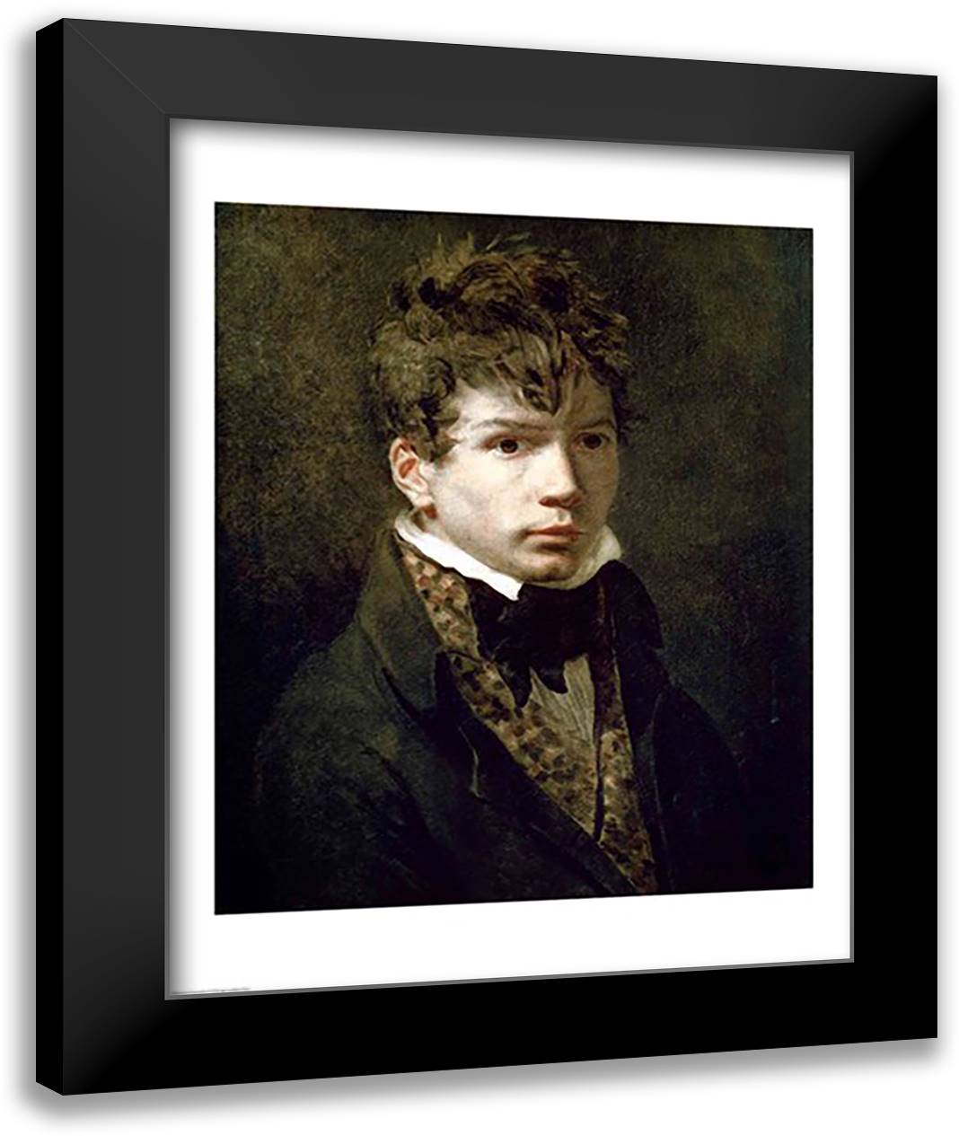 Portrait of the Young Ingres 22x28 Black Modern Wood Framed Art Print Poster by David, Jacques-Louis