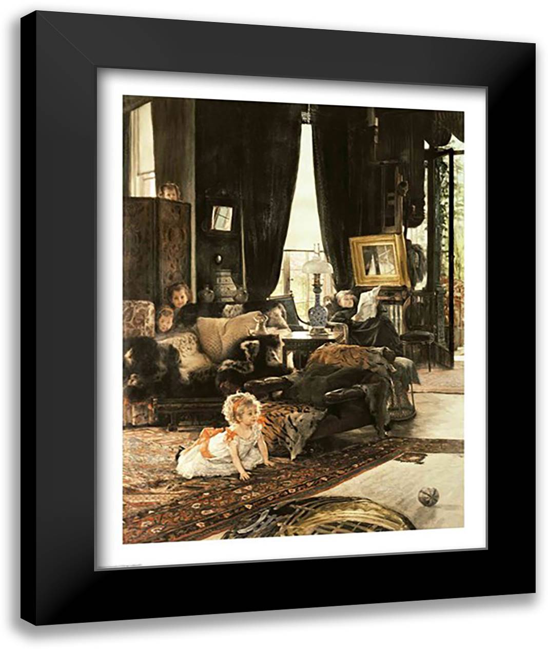 Hide and Seek 22x28 Black Modern Wood Framed Art Print Poster by Tissot, James