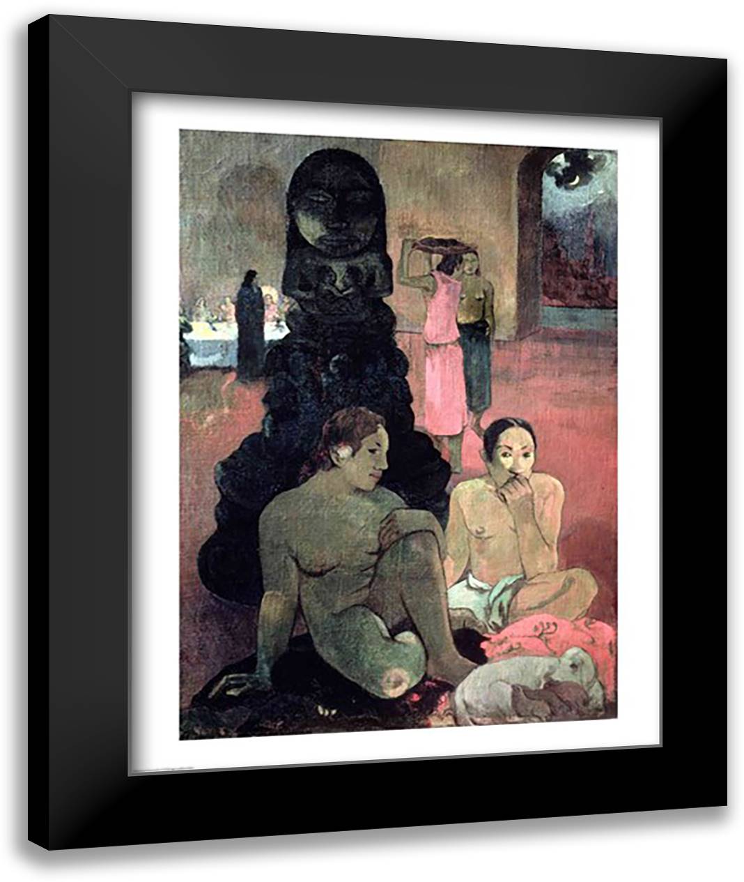 The Great Buddha, 1899 22x28 Black Modern Wood Framed Art Print Poster by Gauguin, Paul