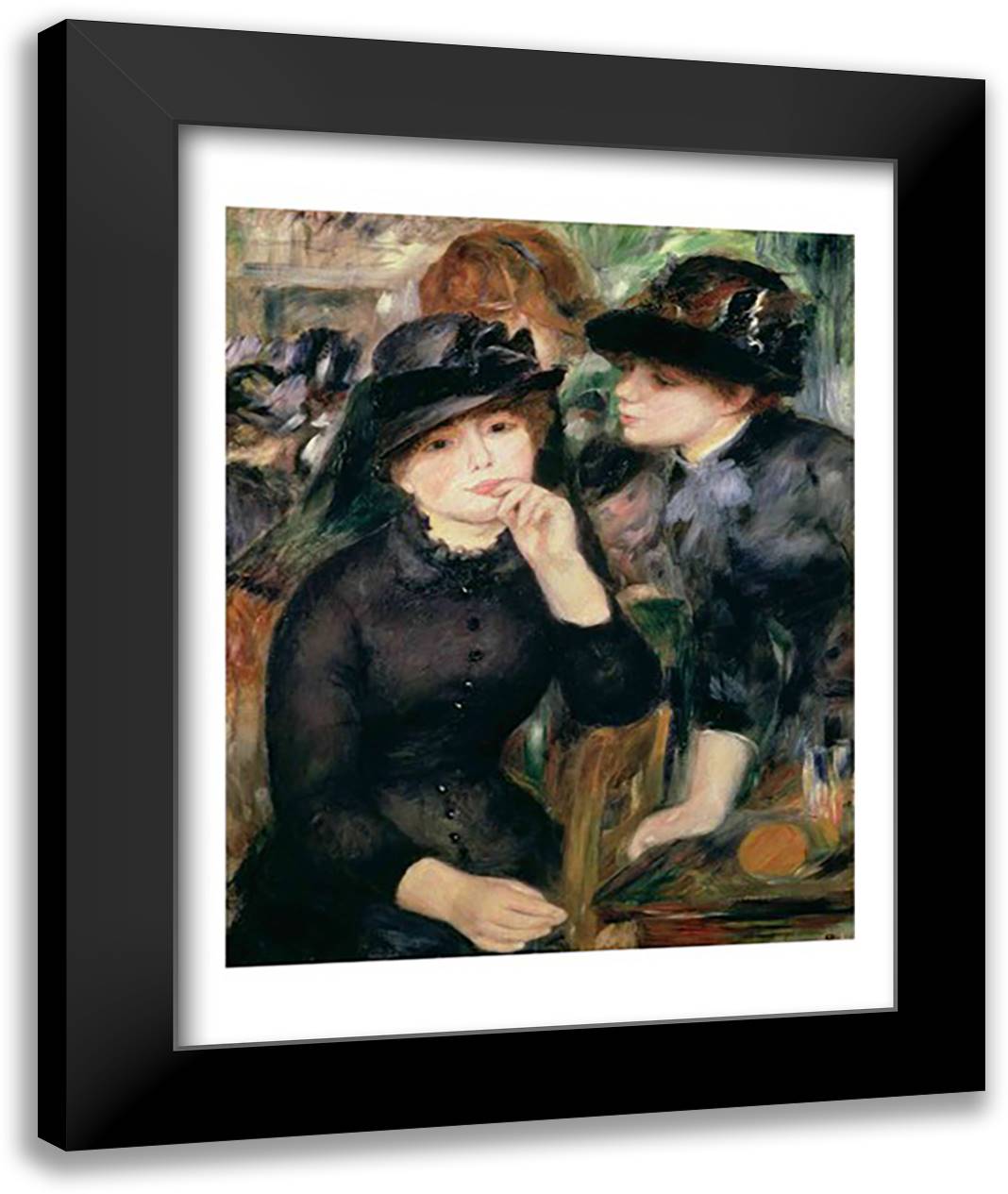 Girls in Black, 1881-82 22x28 Black Modern Wood Framed Art Print Poster by Renoir, Pierre-Auguste