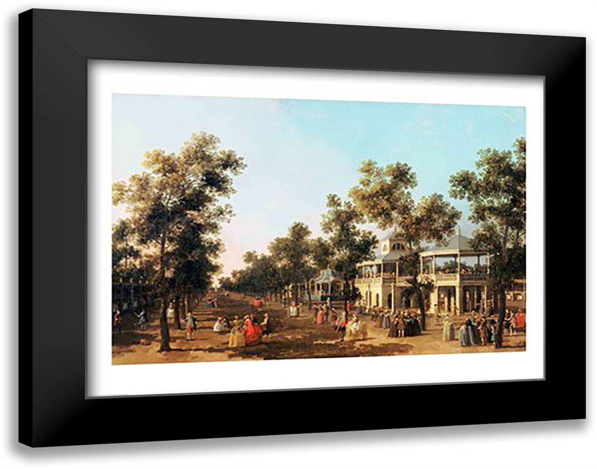Vauxhall Gardens: the Grand Walk 28x22 Black Modern Wood Framed Art Print Poster by Canaletto, Giovanni Antonio