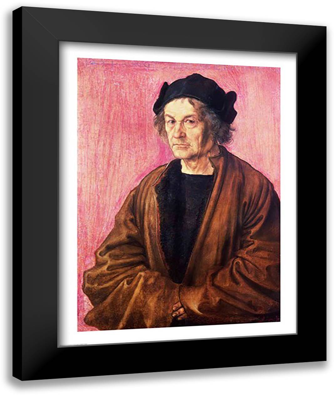 Albrecht Durer's Father, 1497 22x28 Black Modern Wood Framed Art Print Poster by Durer, Albrecht