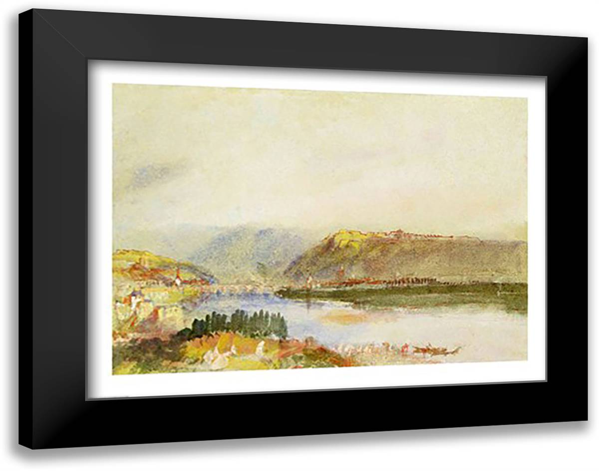 Givet from the North 28x22 Black Modern Wood Framed Art Print Poster by Turner, J.M.W.