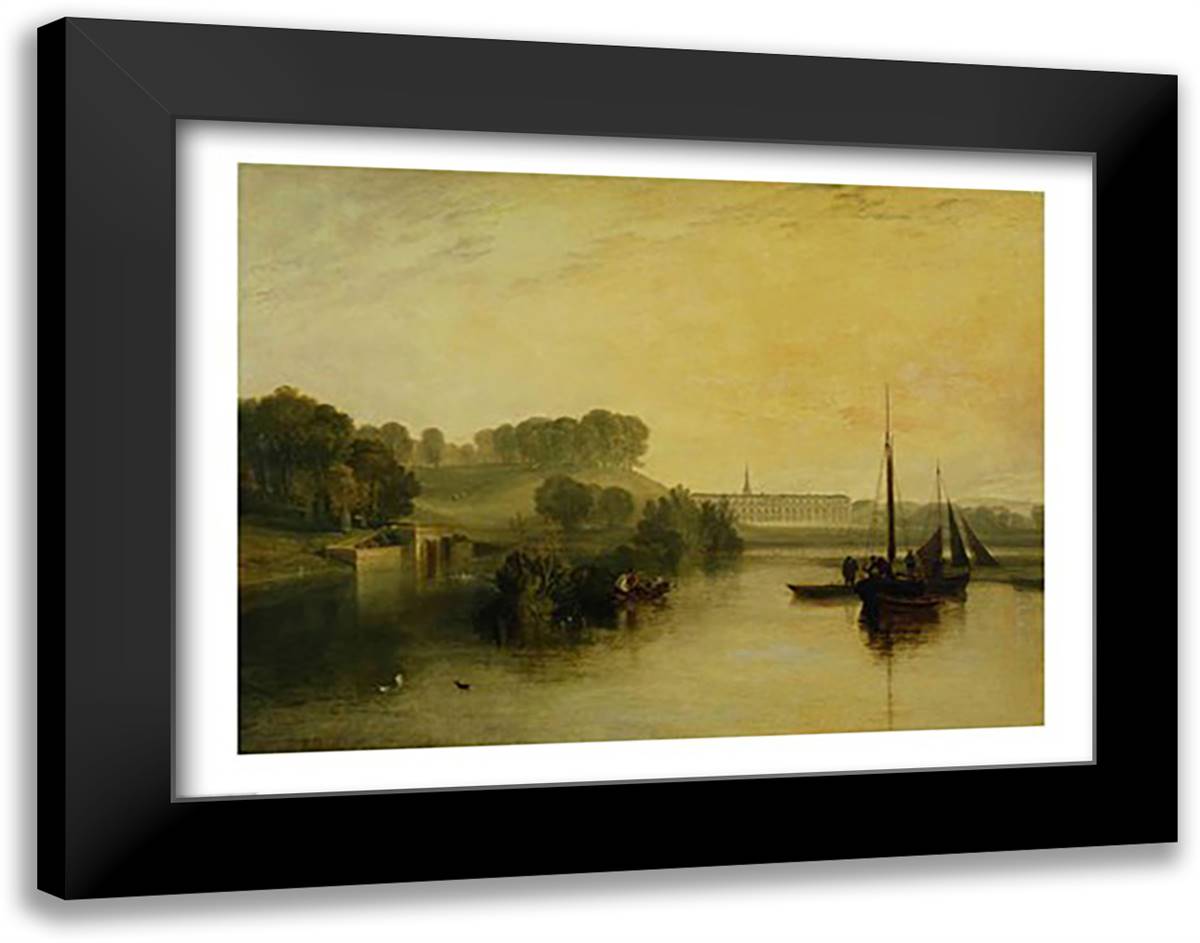 Petworth, Sussex 28x22 Black Modern Wood Framed Art Print Poster by Turner, J.M.W.