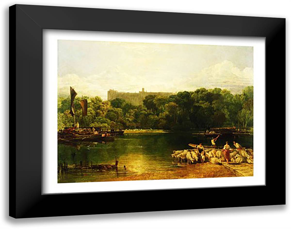 Windsor Castle from the Thames 28x22 Black Modern Wood Framed Art Print Poster by Turner, J.M.W.