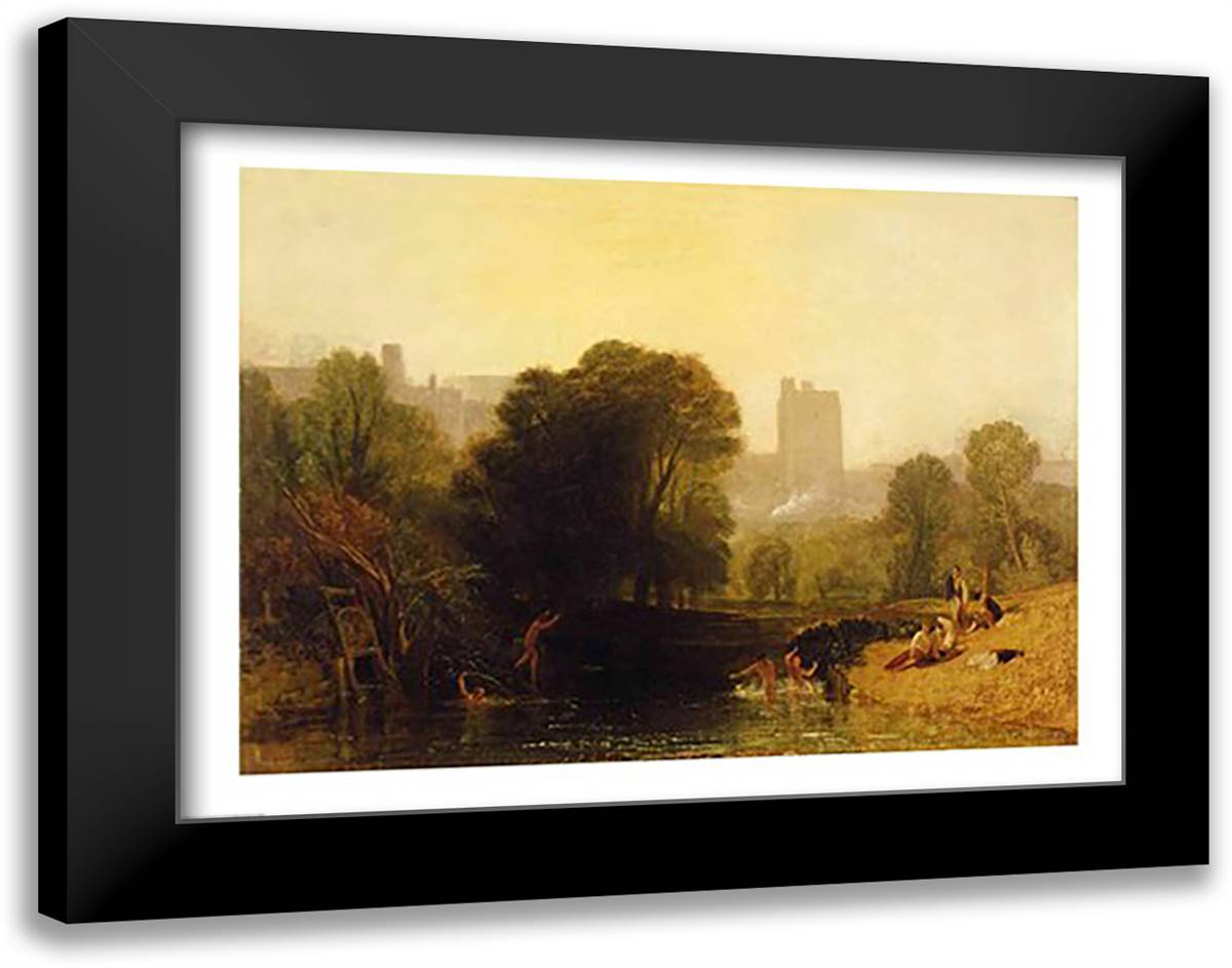 Near the Thames Lock, Windsor, c.1809 28x22 Black Modern Wood Framed Art Print Poster by Turner, J.M.W.