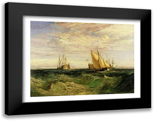 The Confluence of the Thames and the Medway, c.1808 28x22 Black Modern Wood Framed Art Print Poster by Turner, J.M.W.