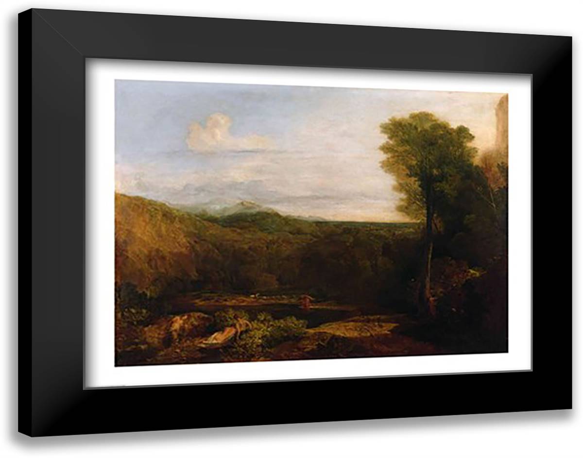 Echo and Narcissus, c.1804 28x22 Black Modern Wood Framed Art Print Poster by Turner, J.M.W.