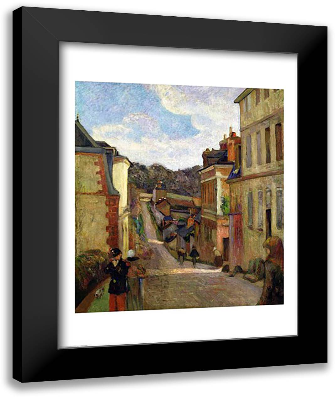 A Suburban Street, 1884 22x28 Black Modern Wood Framed Art Print Poster by Gauguin, Paul
