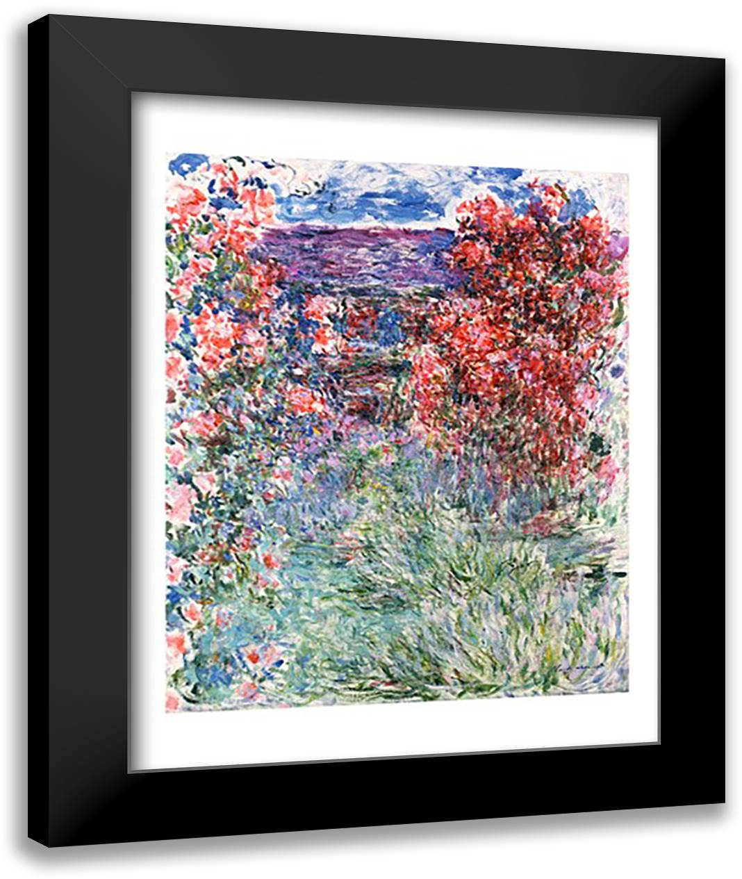 The House at Giverny under the Roses, 1925 22x28 Black Modern Wood Framed Art Print Poster by Monet, Claude