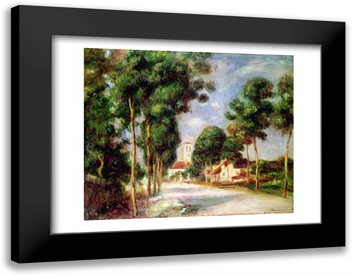 The Road to Essoyes, 1901 28x22 Black Modern Wood Framed Art Print Poster by Renoir, Pierre-Auguste