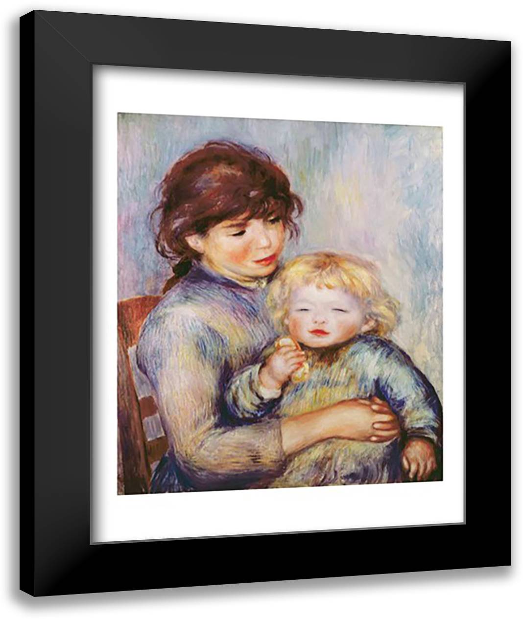 Maternity 22x28 Black Modern Wood Framed Art Print Poster by Renoir, Pierre-Auguste