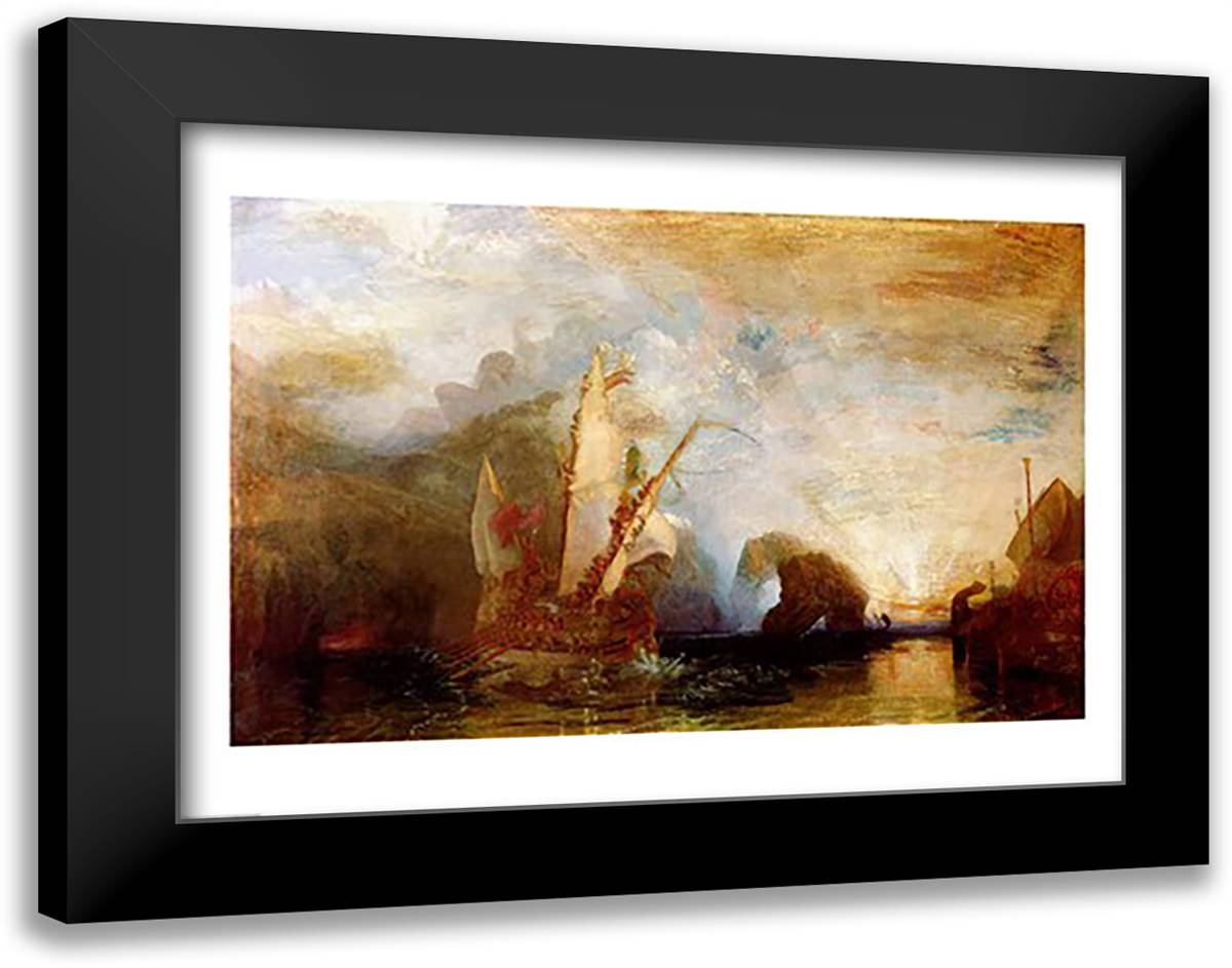 Ulysses Deriding Polyphemus, 1829 28x22 Black Modern Wood Framed Art Print Poster by Turner, J.M.W.