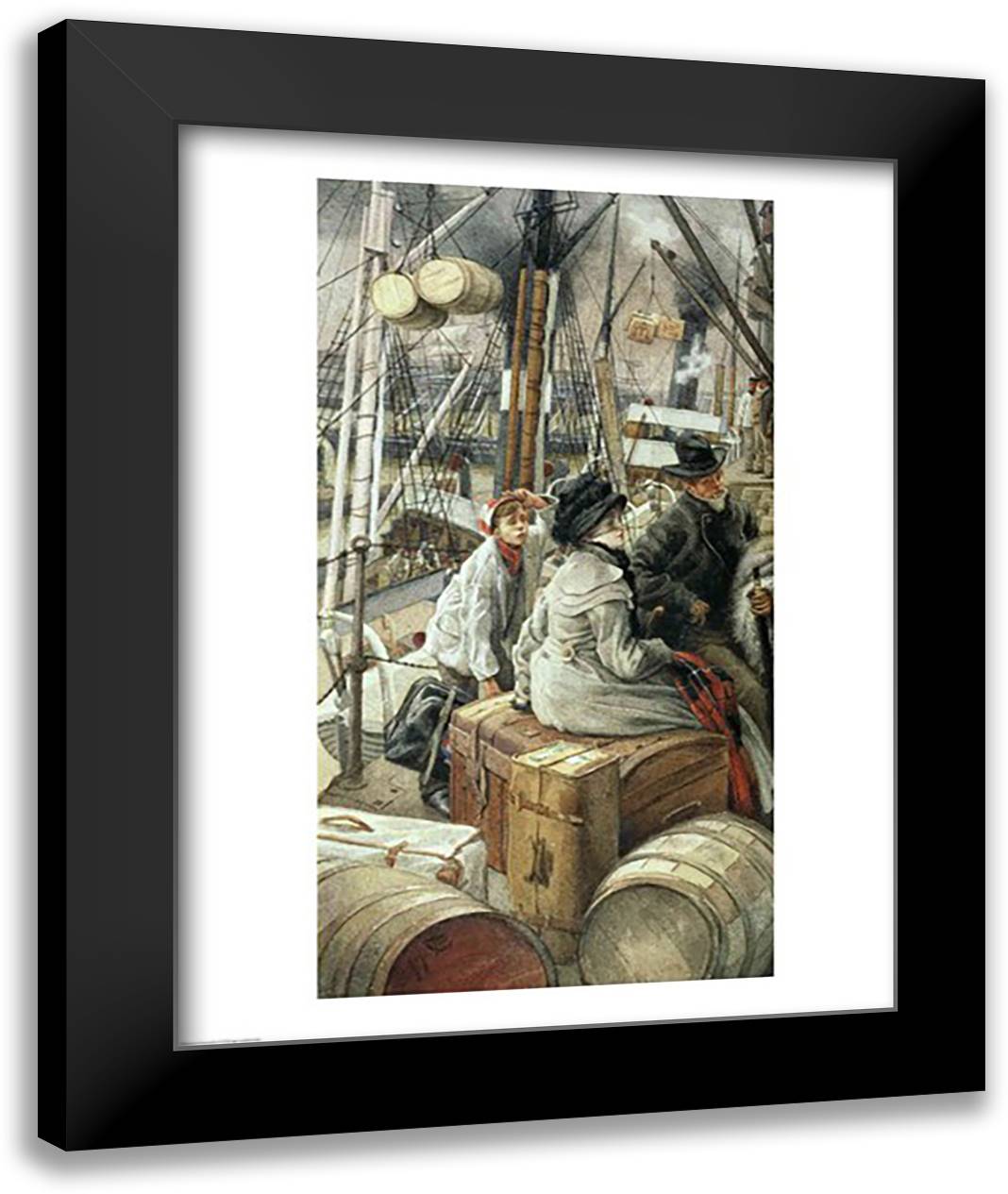 By Water 22x28 Black Modern Wood Framed Art Print Poster by Tissot, James