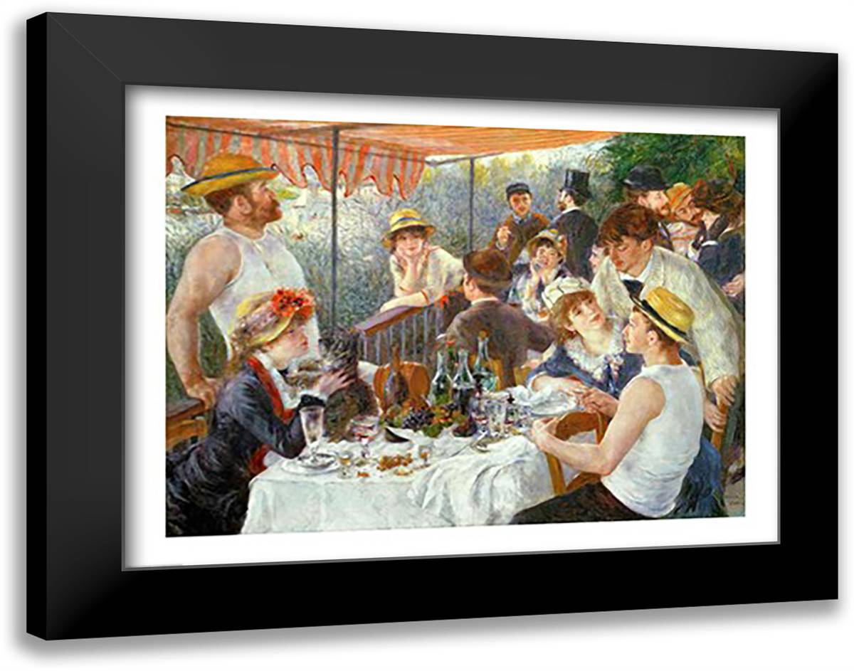 The Luncheon of the Boating Party, 1881 28x22 Black Modern Wood Framed Art Print Poster by Renoir, Pierre-Auguste