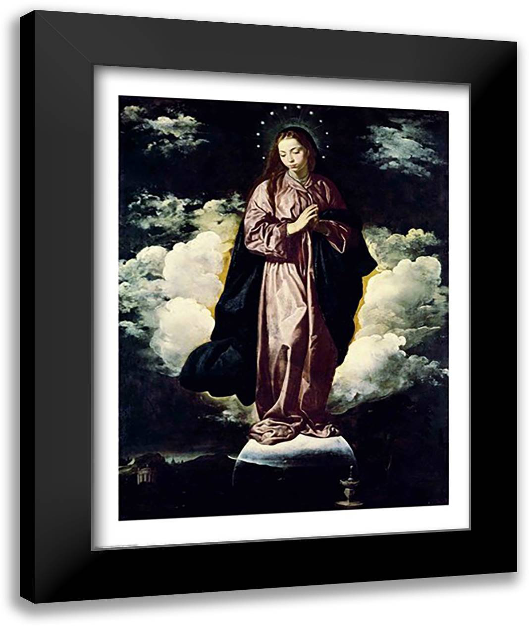 The Immaculate Conception 22x28 Black Modern Wood Framed Art Print Poster by Velazquez, Diego