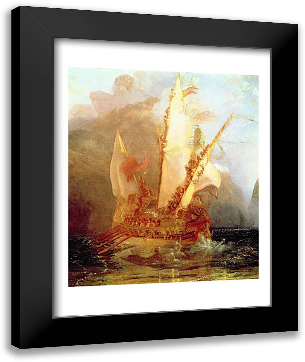 Ulysses Deriding Polyphemus 22x28 Black Modern Wood Framed Art Print Poster by Turner, J.M.W.