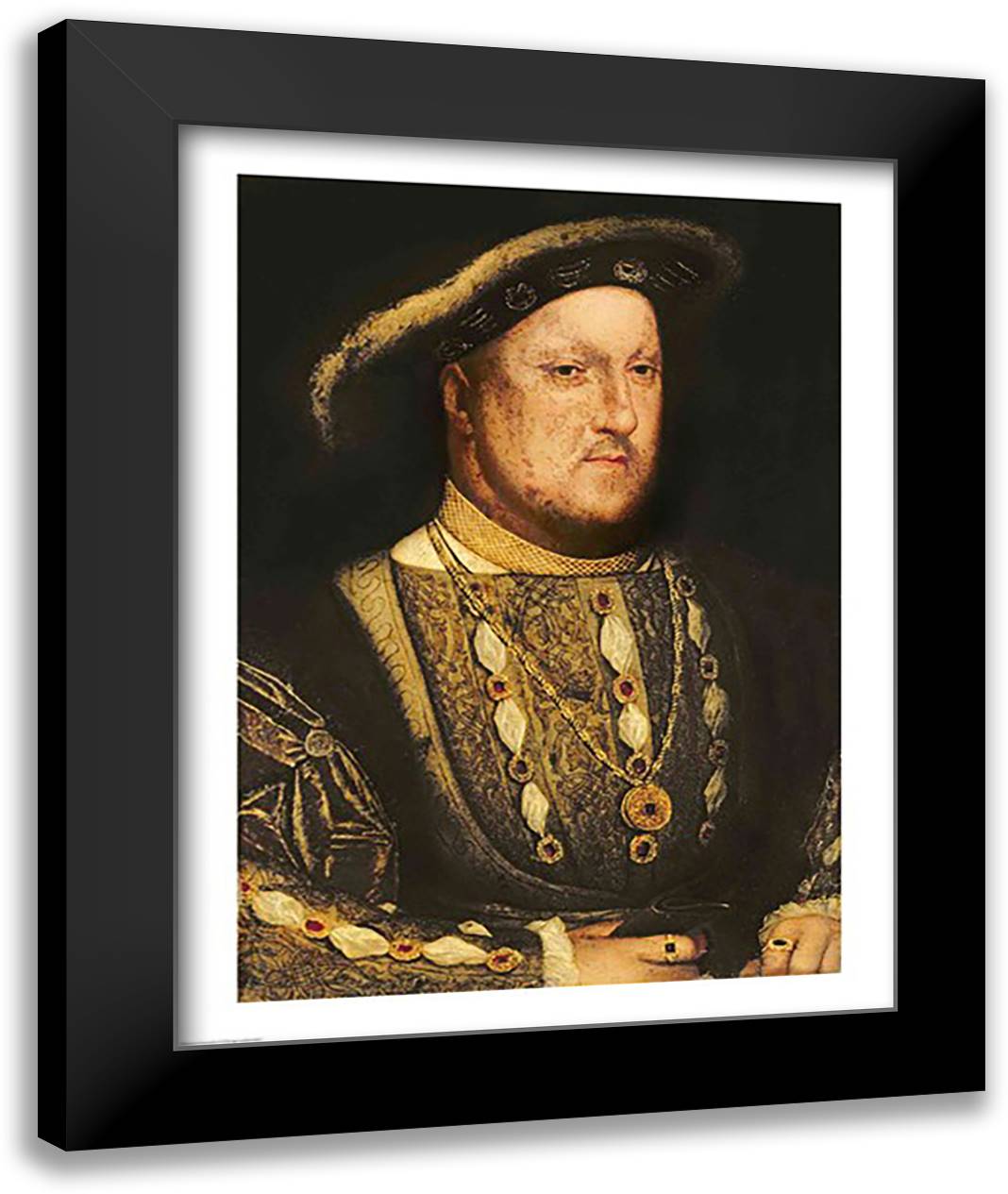 Portrait of Henry VIII 22x28 Black Modern Wood Framed Art Print Poster by Holbein, Hans