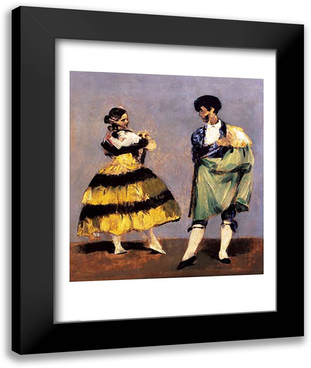 Spanish Dancers, 1879 22x28 Black Modern Wood Framed Art Print Poster by Manet, Edouard