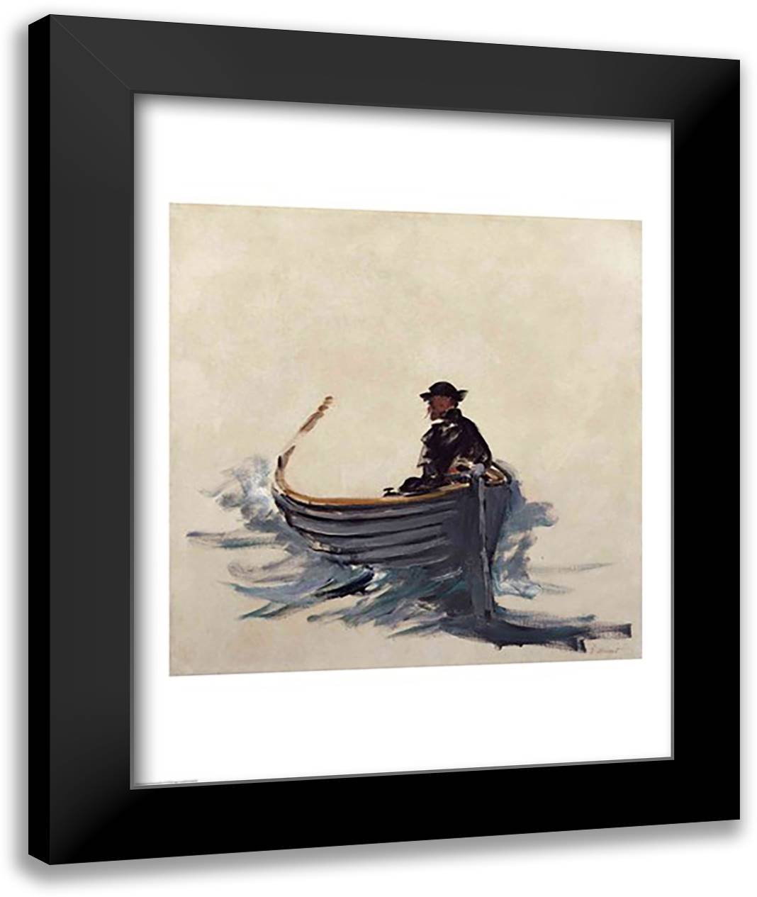 Study for The Escape of Rochefort, 1881 22x28 Black Modern Wood Framed Art Print Poster by Manet, Edouard
