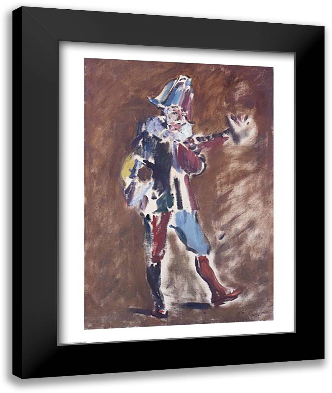 Study for Polichinelle, 1873 22x28 Black Modern Wood Framed Art Print Poster by Manet, Edouard