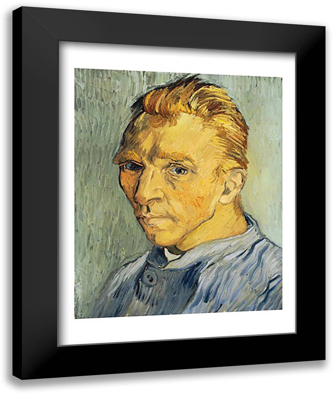 Self Portrait without Beard 22x28 Black Modern Wood Framed Art Print Poster by Van Gogh, Vincent