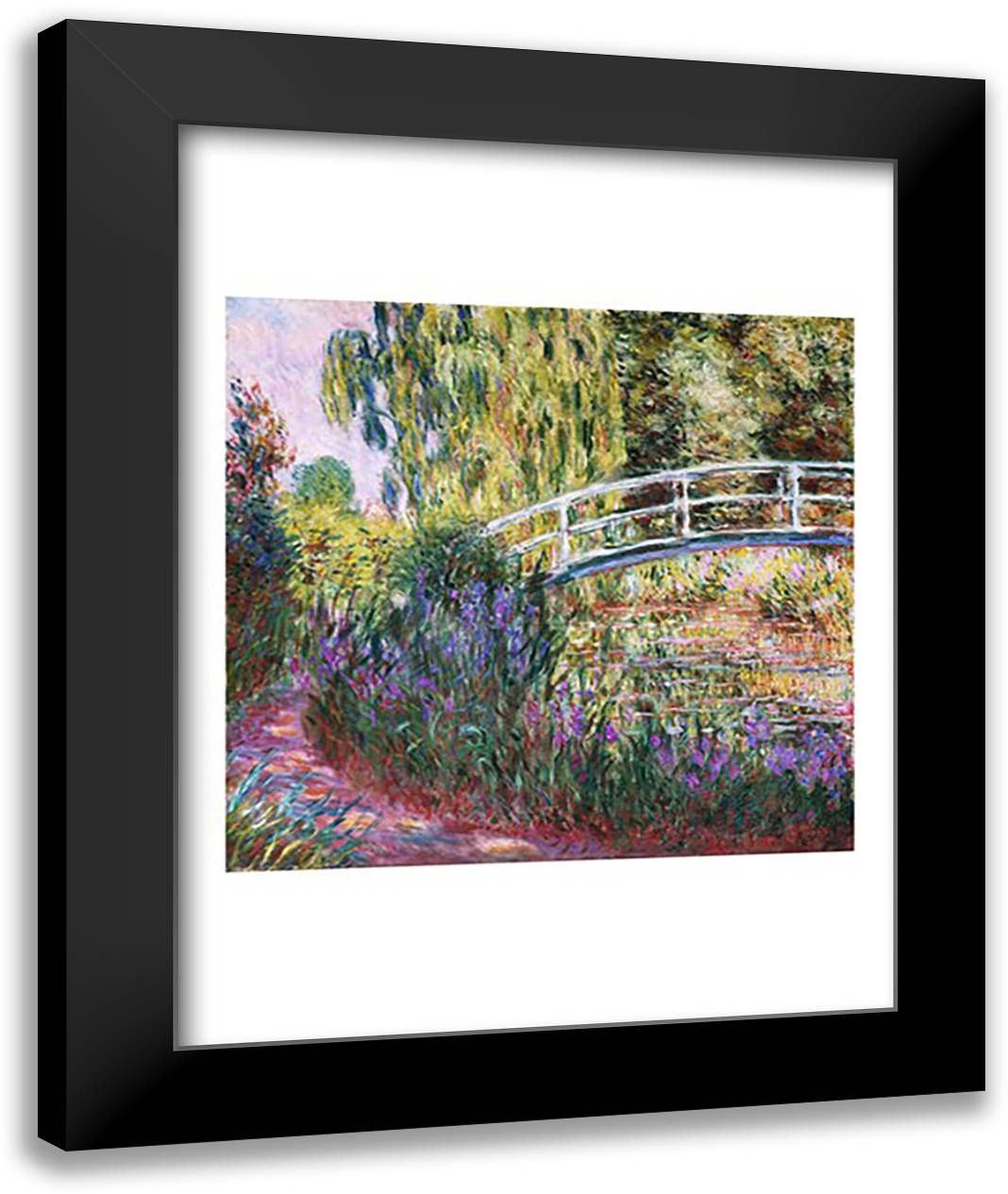 The Japanese Bridge, Pond with Water Lilies, 1900 22x28 Black Modern Wood Framed Art Print Poster by Monet, Claude