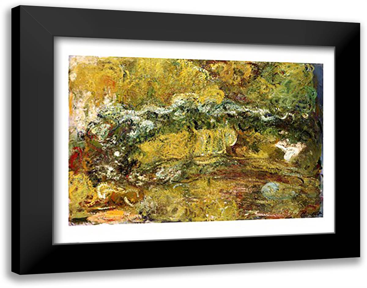 The Japanese Bridge, c.1918-24 28x22 Black Modern Wood Framed Art Print Poster by Monet, Claude