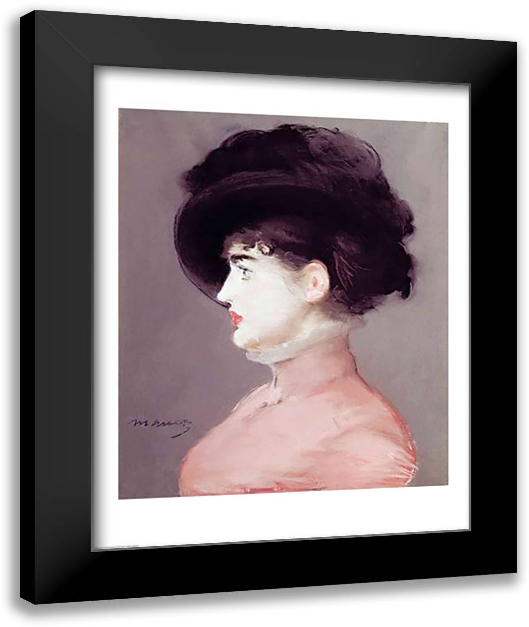 La Viennoise: Portrait of Irma Brunner, c.1880 22x28 Black Modern Wood Framed Art Print Poster by Manet, Edouard