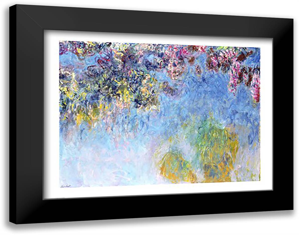 Wisteria, 1920-25 28x22 Black Modern Wood Framed Art Print Poster by Monet, Claude