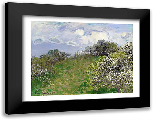 Spring, 1875 28x22 Black Modern Wood Framed Art Print Poster by Monet, Claude