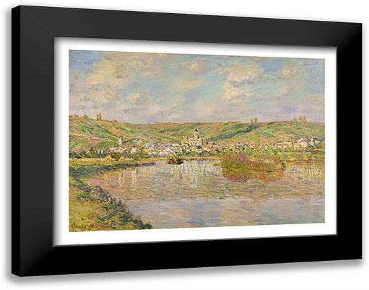 Late Afternoon, Vetheuil, 1880 28x22 Black Modern Wood Framed Art Print Poster by Monet, Claude