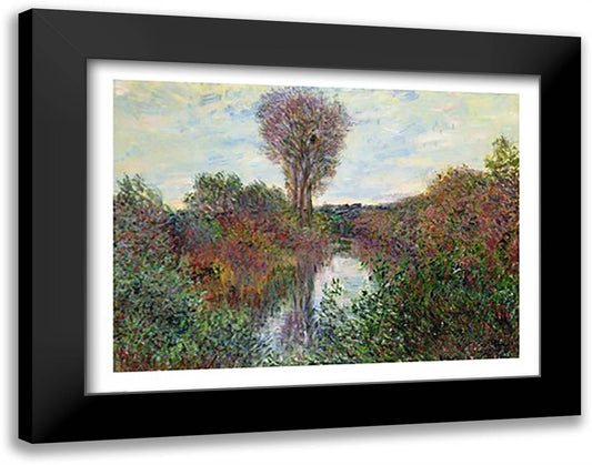 Small Branch of the Seine, 1878 28x22 Black Modern Wood Framed Art Print Poster by Monet, Claude