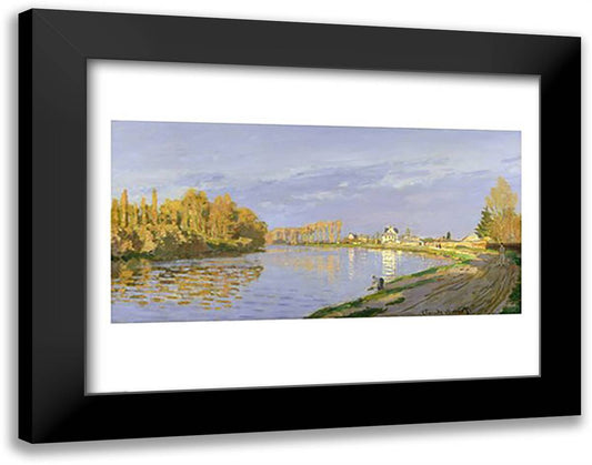 The Seine at Bougival, 1872 28x22 Black Modern Wood Framed Art Print Poster by Monet, Claude