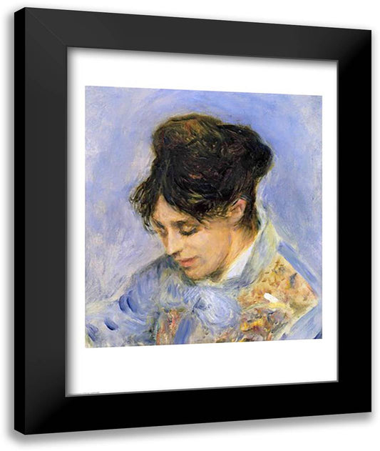 Portrait of Madame Claude Monet, 1872 22x28 Black Modern Wood Framed Art Print Poster by Renoir, Pierre-Auguste