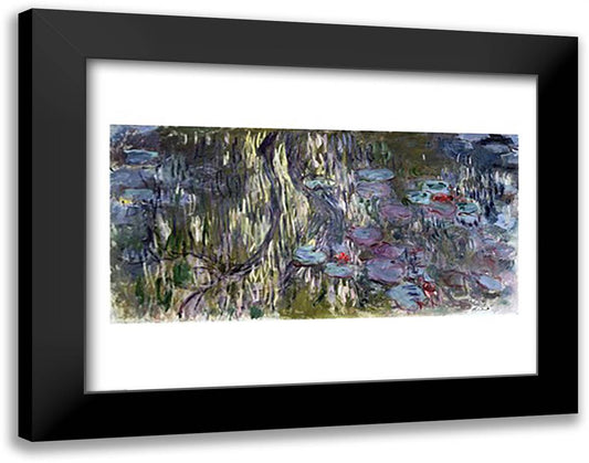 Waterlilies 28x22 Black Modern Wood Framed Art Print Poster by Monet, Claude