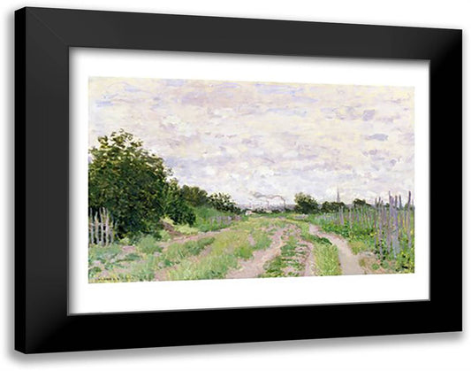 Path through the Vines, Argenteuil, 1872 28x22 Black Modern Wood Framed Art Print Poster by Monet, Claude