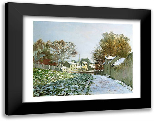Snow at Argenteuil, 1874 28x22 Black Modern Wood Framed Art Print Poster by Monet, Claude