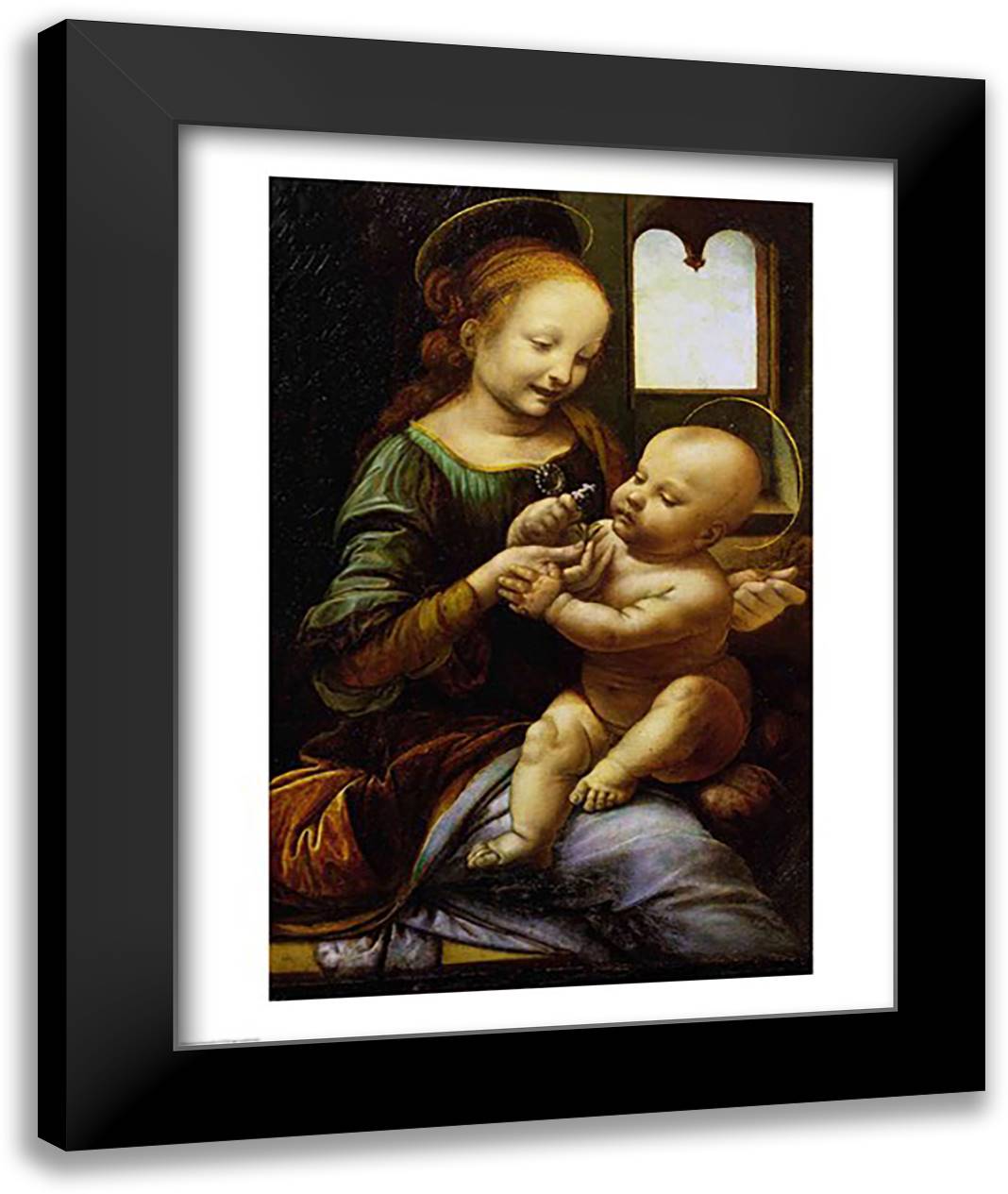 Madonna Benois, c.1478 22x28 Black Modern Wood Framed Art Print Poster by da Vinci, Leonardo