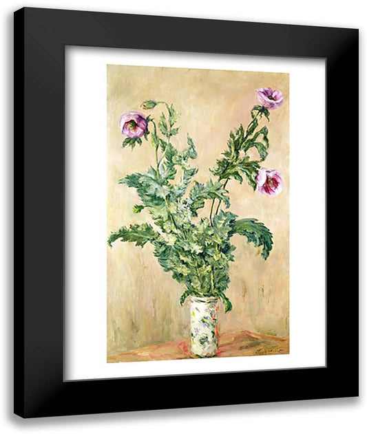 Poppies 22x28 Black Modern Wood Framed Art Print Poster by Monet, Claude