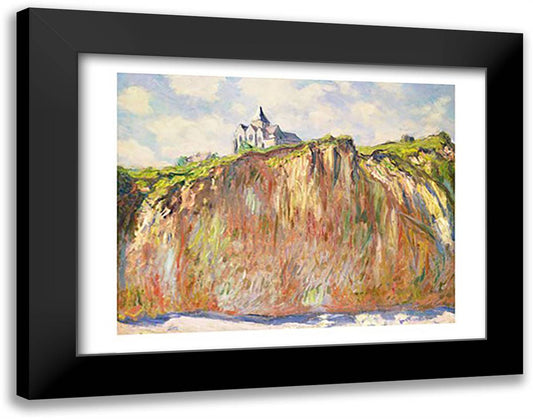 L'Eglise a Varangeville 28x22 Black Modern Wood Framed Art Print Poster by Monet, Claude