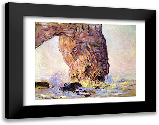 The Cliff at Etretat (La Manneporte) c.1883 28x22 Black Modern Wood Framed Art Print Poster by Monet, Claude