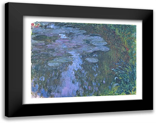 Nympheas 28x22 Black Modern Wood Framed Art Print Poster by Monet, Claude